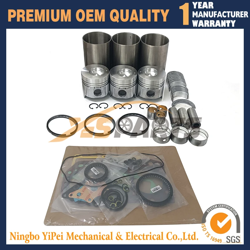 3TN84TL Overhaul Rebuild Kit Compatible with Yanmar 3TN84 Takeuchi TB035 Mini Digger