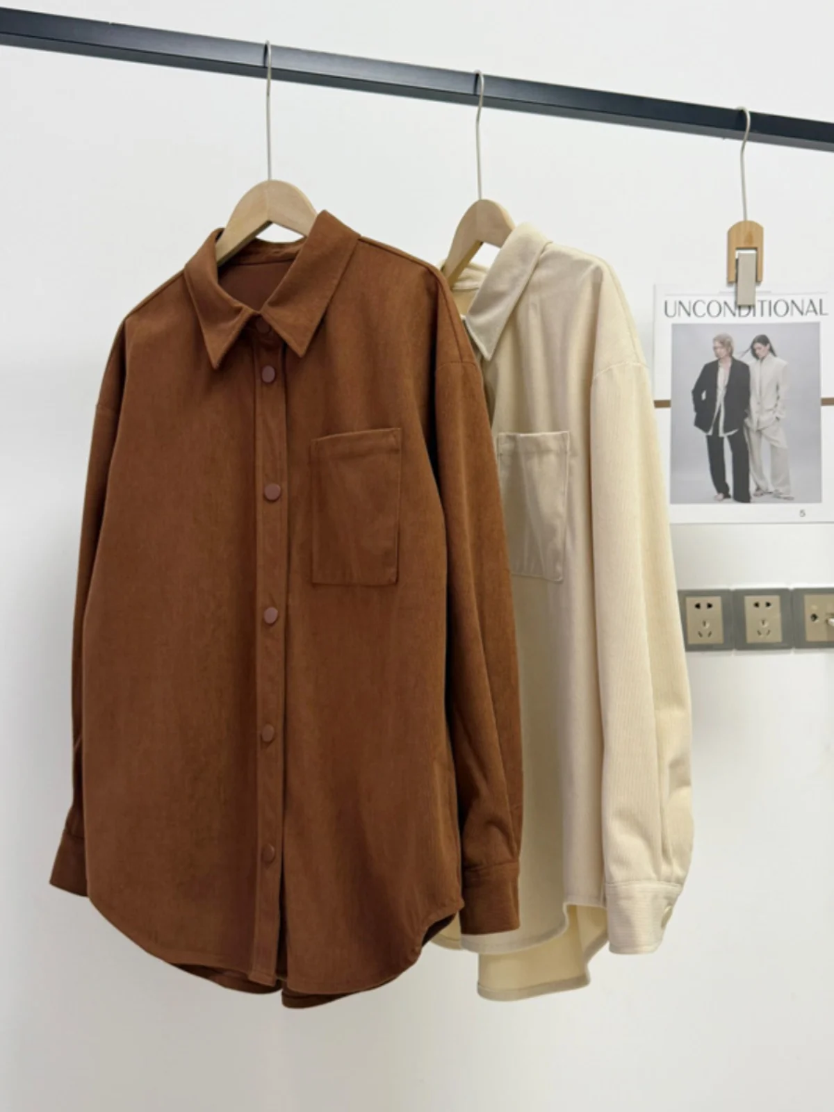 

Deluest винтажное фланелевое пальто Thiened свободного кроя с классическим воротником k полосатая повседневная верхняя одежда женская премиум-класса