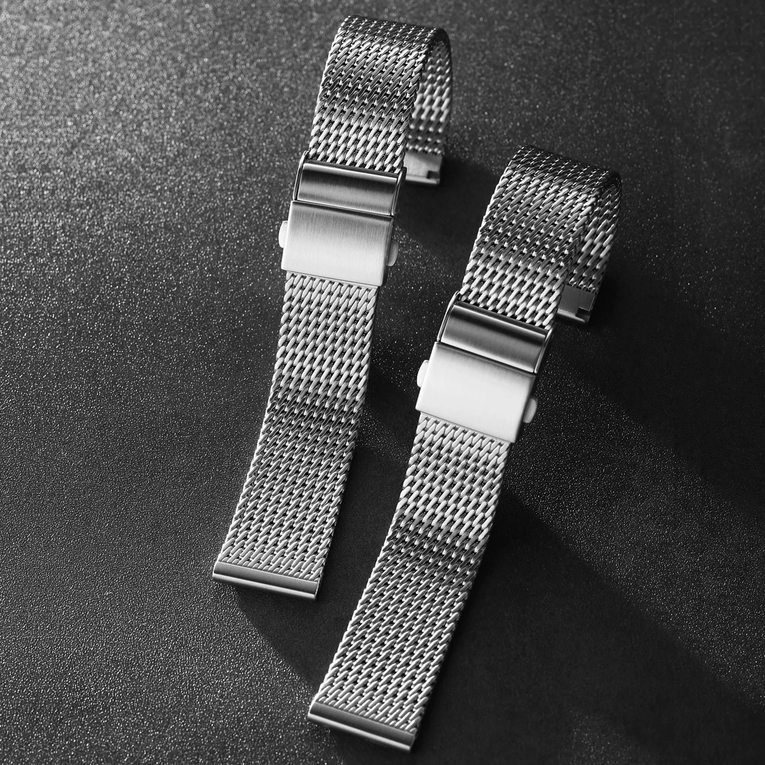 Luxury Brushed PVD Black Watch Band, 316L Stainless Steel Milanese Mesh Watch Strap, For Rolex IWC OMEGA Watch Accessories view 2