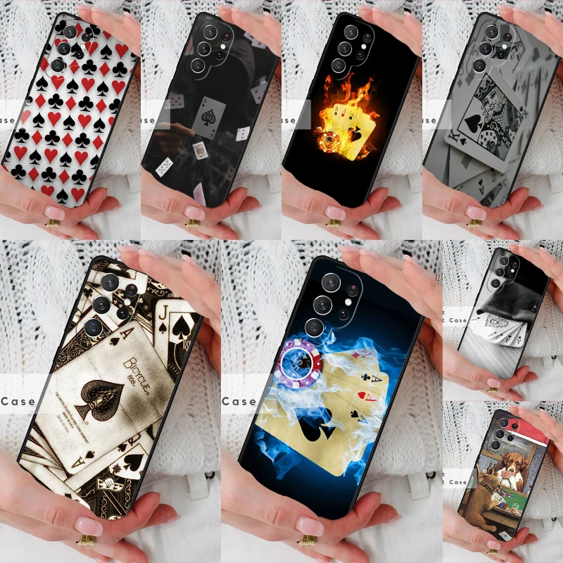 Poker Playing Cards BUMPER Phone Cover Case for Samsung Galaxy S26 Ultra S20 FE Note 10 S24 S23 S21 S25 Plus S22