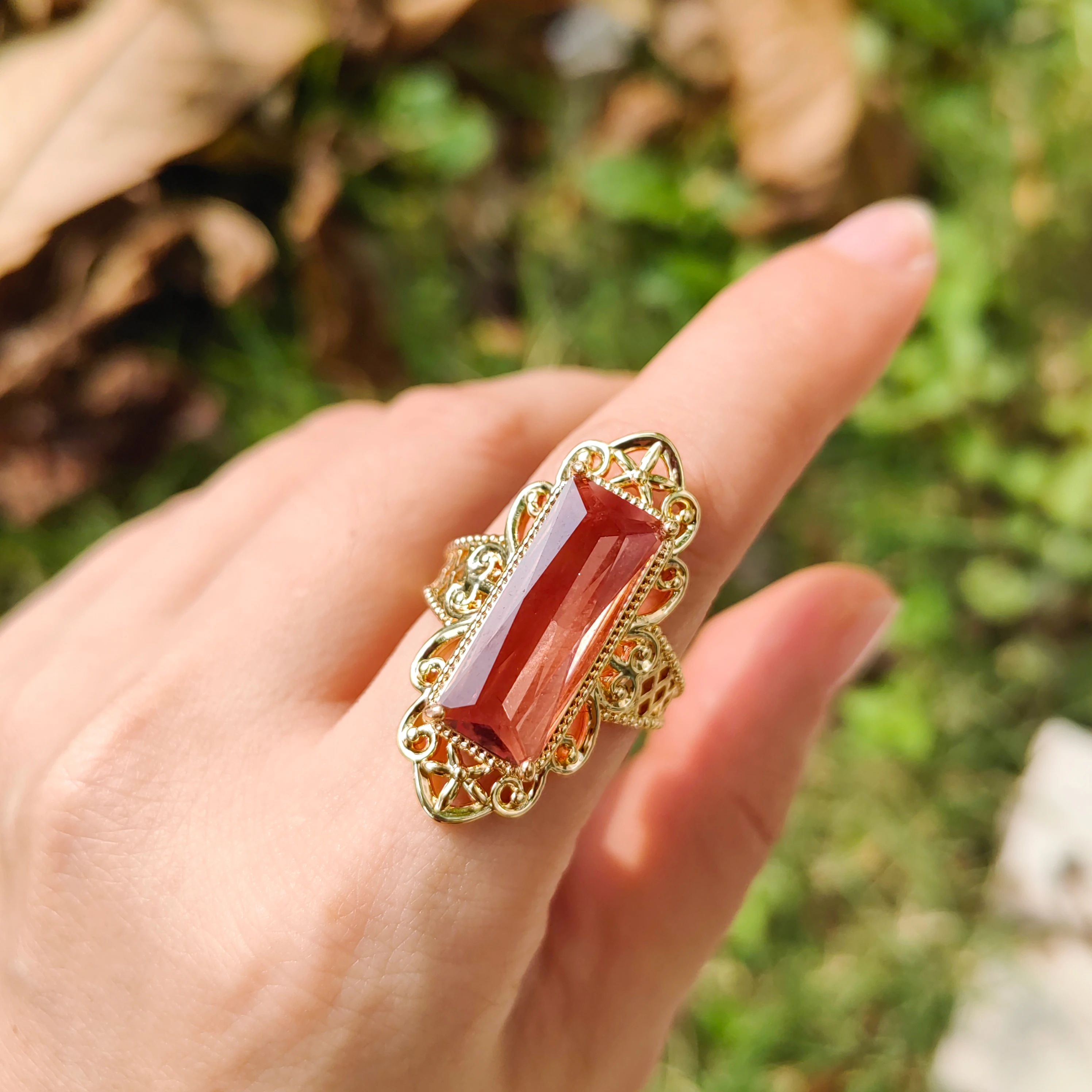 Vintage Türkischer Synthetischer Sultanit-Ring für Frauen, Farbwechselnder Ovaler Stein, Retro Kupferschmuck, Simulierte Diaspora-Farbe – Detail 4