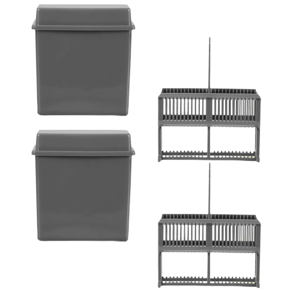 

2 Sets Plastic Slide Staining Cylinder Slides Jar and Rack Storage Microscope Specimen
