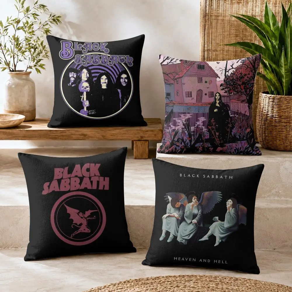 Rock Band B-Black sabbath Cushion Cover Soft Short Plush Double-Sided Printing Home Decor Cozy Sofa Pillow Case Fine Gift