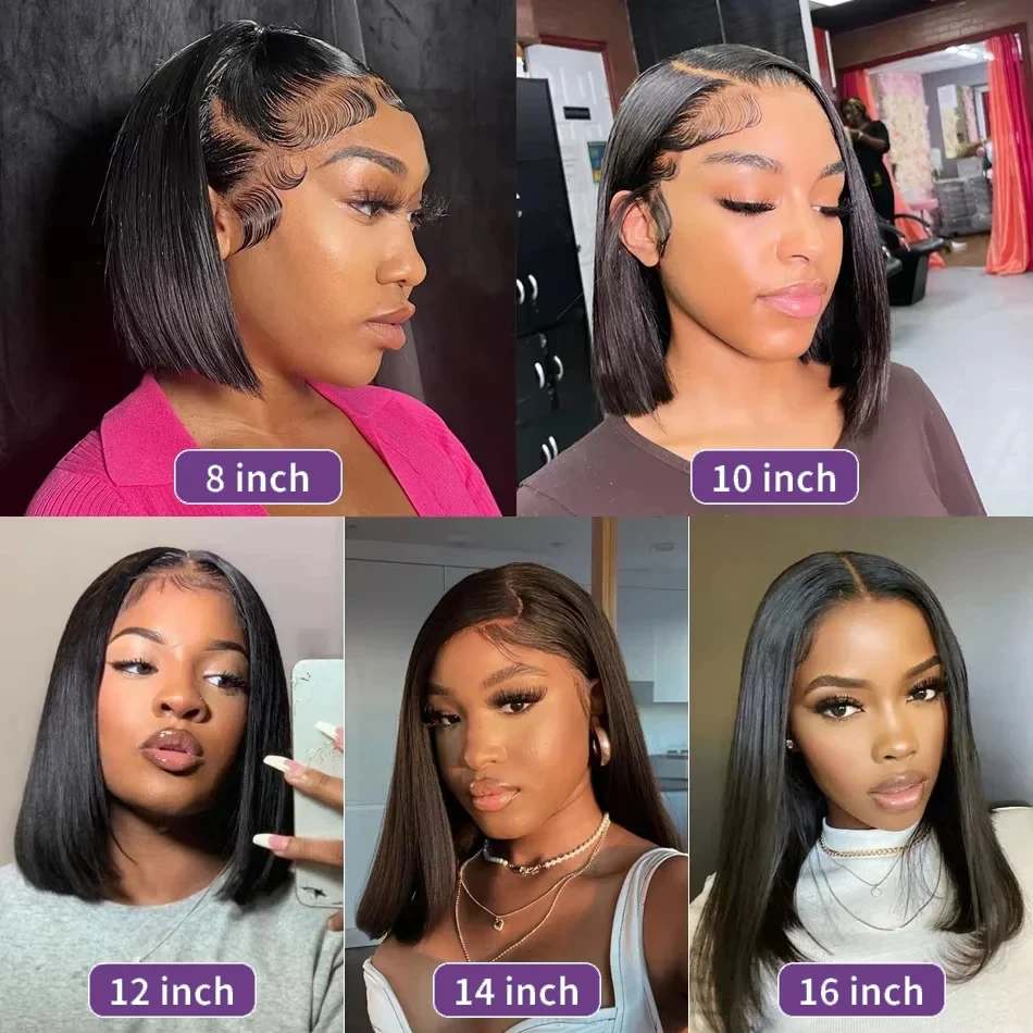 Bone Straight 13x4 13x6 Lace Front Human Hair Wigs Cheap Short Bob Wig Brazilian Glueless 4x4 5x5 Lace Closure Wigs For Women image 6