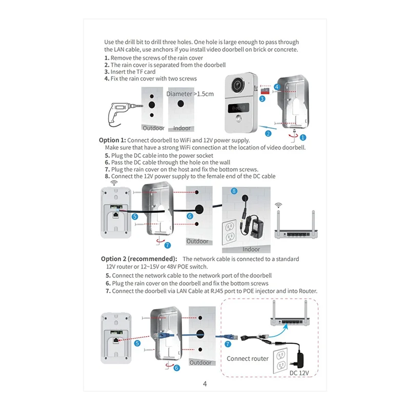 A45U 2MP Tuya Doorbell Wifi Video Intercom 1080P Camera Motion Sensor Alarm Security Smart Home/ Office Remote Unlock