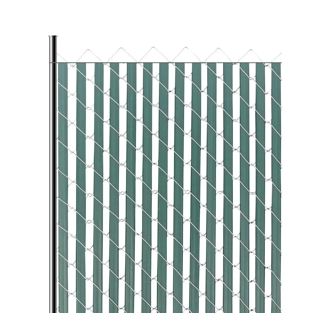 

Chain Link Fence Privacy Slats Double Wall 4FT High Bottom Lock Green