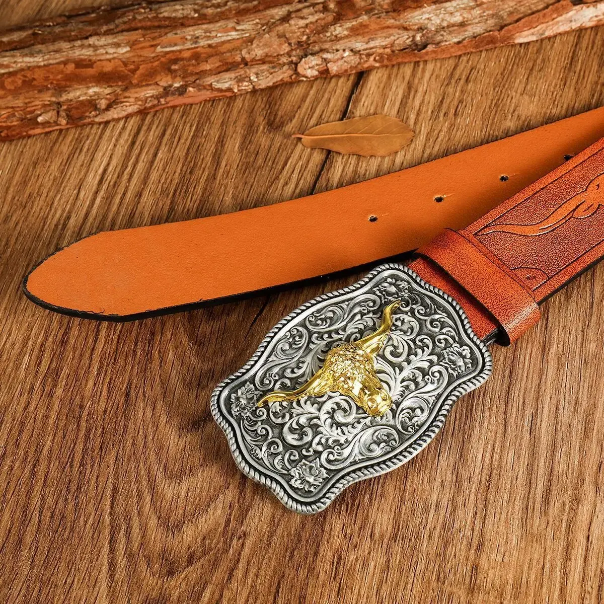 Western cowboy style men's belt vintage fashion for jeans and casual pants suitable for work business and sports Christmas h