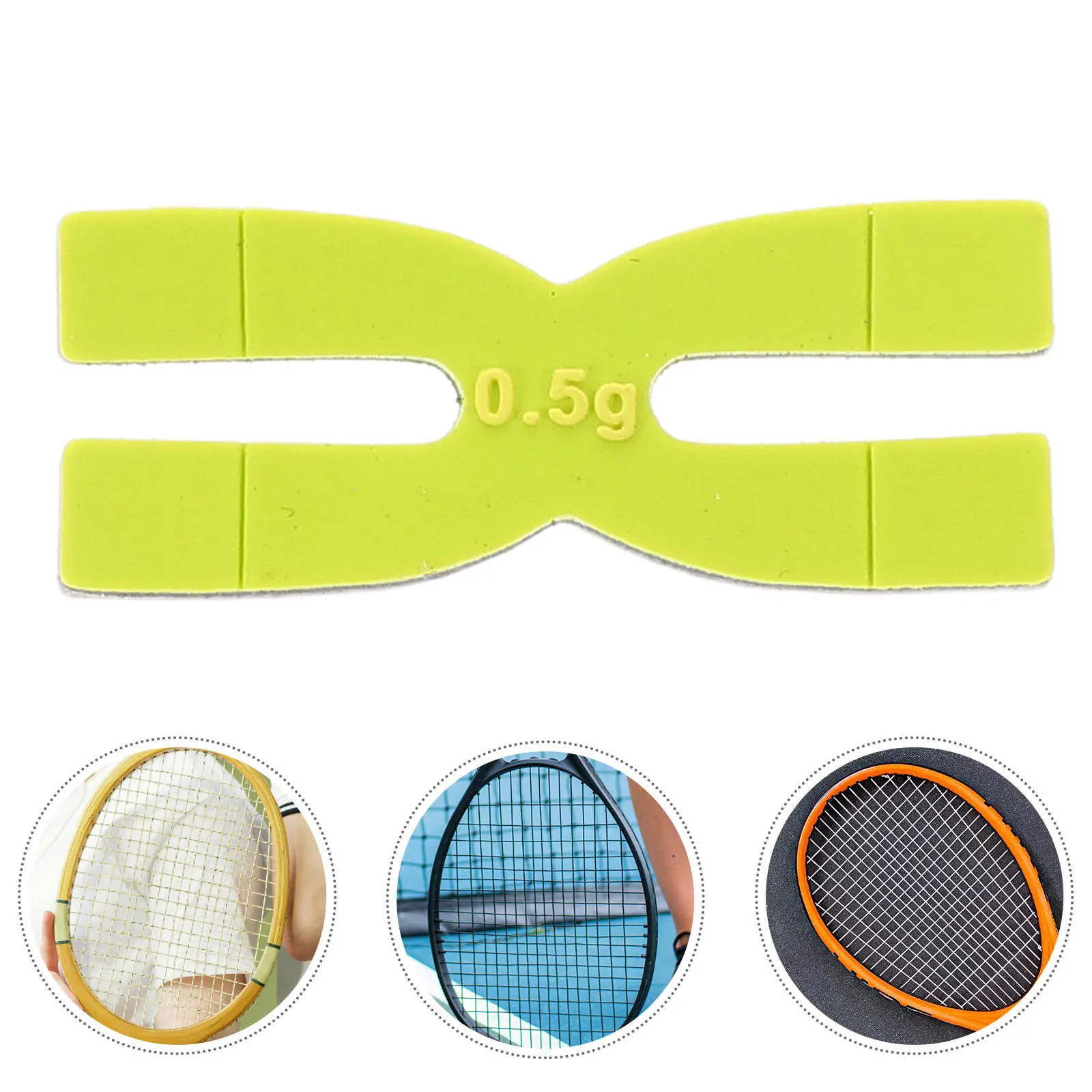 

Tennis Racket Weight Balance Strips H Shape Silicone 0.5g Racket Head Adjustable Weights for Badminton