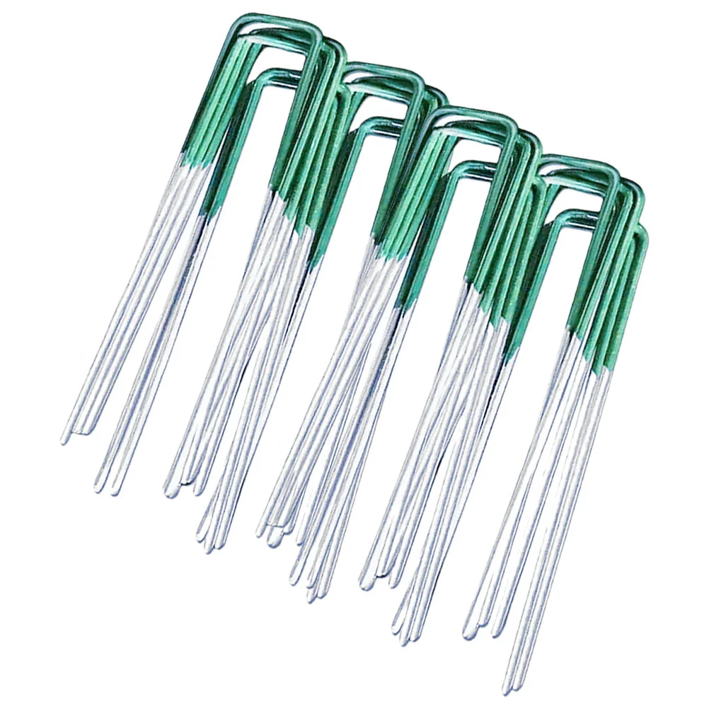 

50 Pcs Staple Gardening Ground Cloth U-shaped Stakes Galvanized Wire Tent Fixing Tools Nails