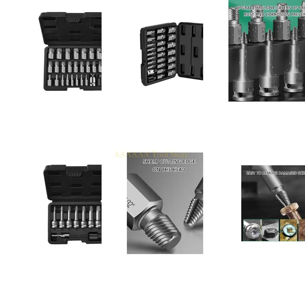

A2BE 9/26Pcs Screw Extractors Set Easily Out Bolt Extractors Bolt Removers Extension