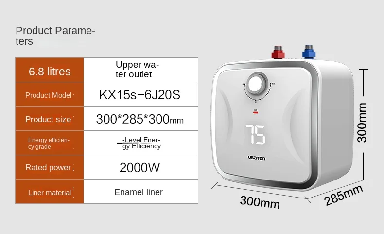 USATON الكهربائية الصغيرة تخزين المطبخ سخان الماء الساخن لحظية المخرج العلوي والسفلي DC-SF-D2 للاستخدام المنزلي
