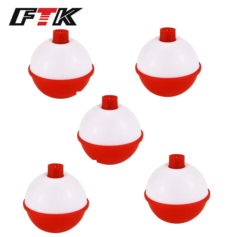 FTK 5Pcs Float Ball Fishing Float Snap Hard ABS Fishing Bobber 3.8cm 5.2g Push Button Buoy Floats Perfect Floating Tool