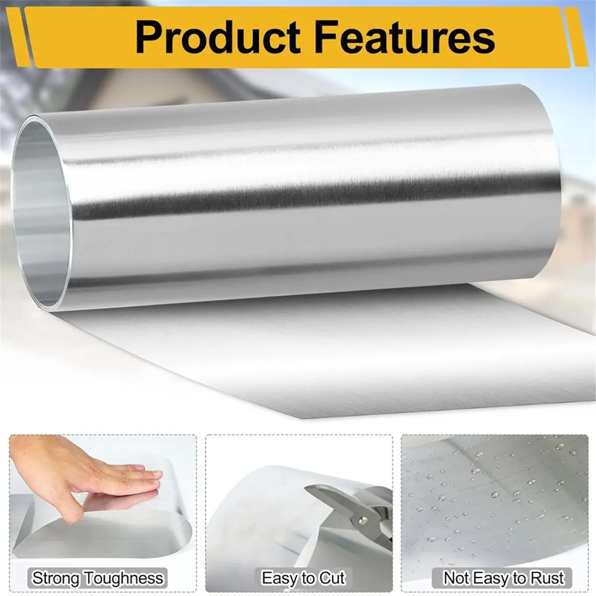 12in X 16.4ft Aluminum Flashing, 0.2mm Waterproof Metal Roofing Panels,1060 Aluminum Flashing Roll for Roof Flashing