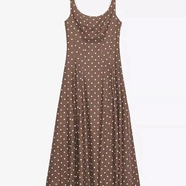 

Новинка: Женское платье миди в стиле ретро с принтом в горошек, легкое, повседневное, для работы, с завышенной талией, из полиэстера, на молнии