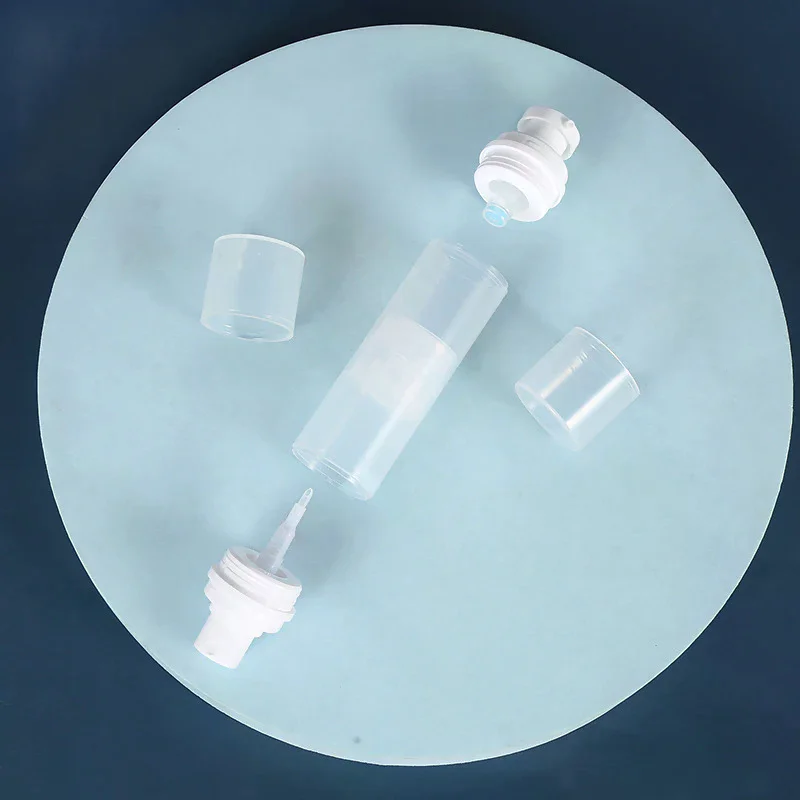 Butelka kosmetyczna z podwójną głowicą, wakuumowana, z pompką do rozpylania/balsamu, wielokrotnego użytku, do kremów i żeli, 5ml/10ml