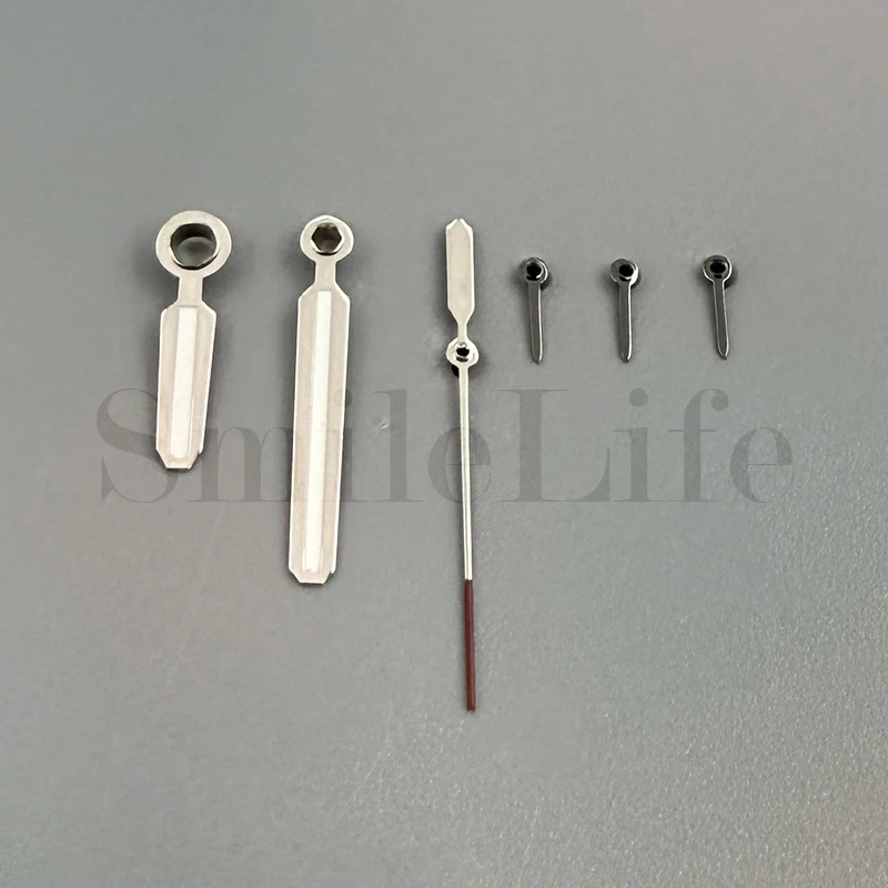 SmileLife VK63 Green Luminous Watch Hand Watch Accessories for VK63 6-hands Movement Gun Silver Gun-red Silver-red