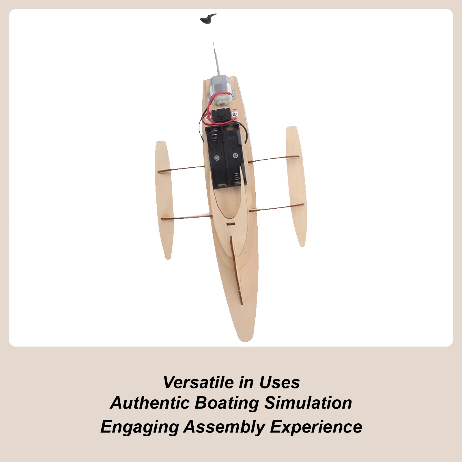 Wooden Boat DIY Puzzle Toy Challenging Wooden Electric Boat Model Kit For Ages 6-14 Boys Girls Youth Pretend Play Decorations