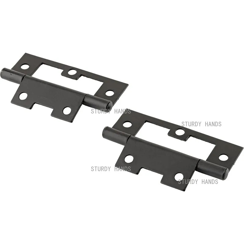 2PCS 70x40mm Metal Black Hinge, Seamless Door Hinge, Suitable for Wooden Doors and Cabinets, Furniture Hardware Accessories