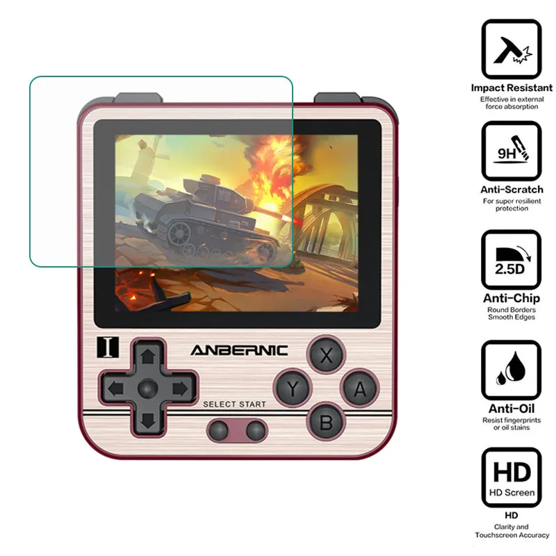 

Tempered Glass Protector Cover For ANBERNIC RG280V Portable Game Retro Handheld Screen Protective Film Protection Accessories