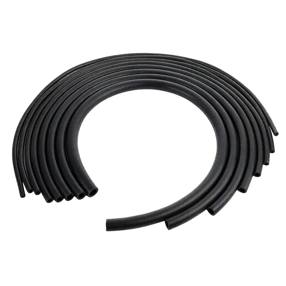 New Multifunctional Car Fuel Hoses ID 4 5 6 8 10 12 14mm with Pipe Clamp NBR Oil Resistant Hose Vacuum Hose