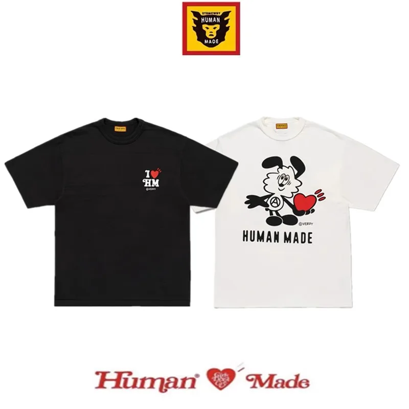 Human Made Style 26SS VERDY Lotte Museum Graphic T-Shirt, Slub Cotton Casual Tee for Men Women