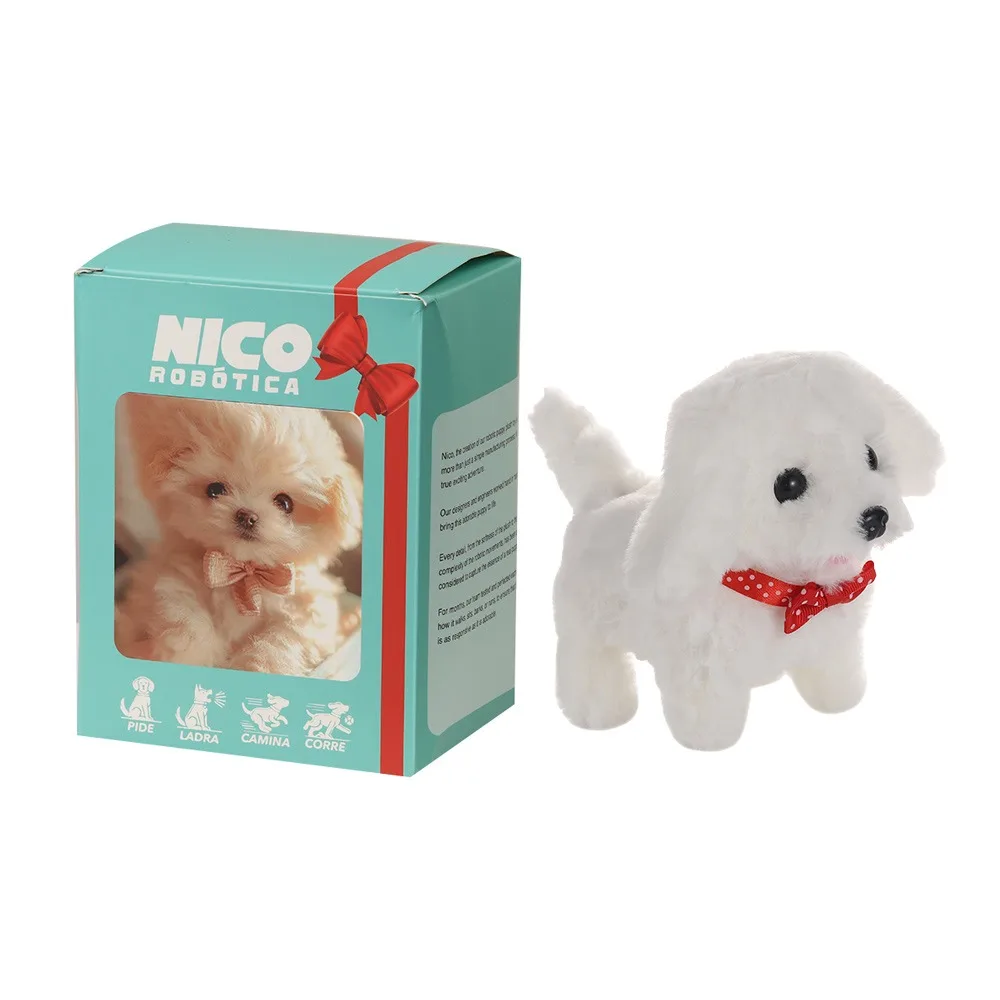 Fashion Plush Robot Puppy Interactive Walking Puppy Plush Toy Tail Wagging Barking Simulated Puppy Chilren