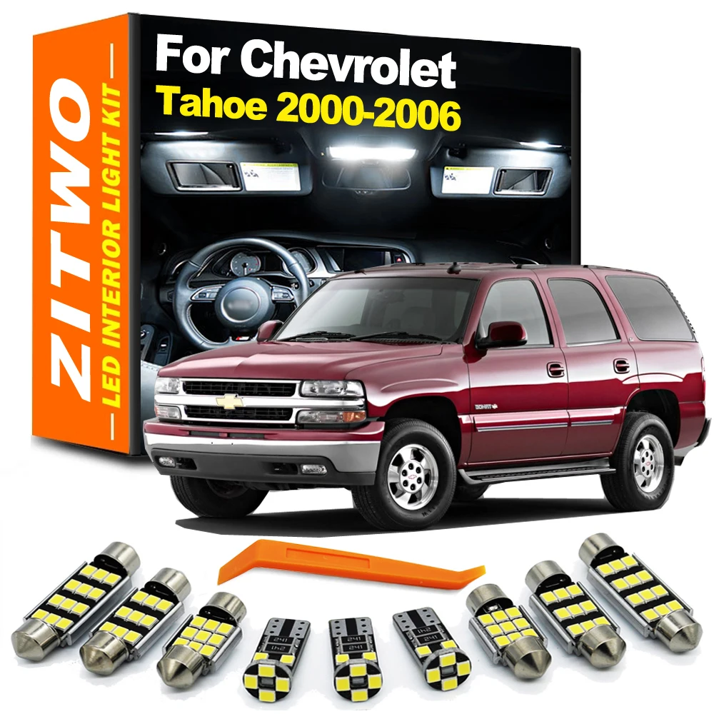 ZITWO 14Pcs Canbus LED Interior Light Kit For Chevrolet Chevy Tahoe 2000 2001 2002 2003 2004 2005 2006 Map Reading Trunk Lamp