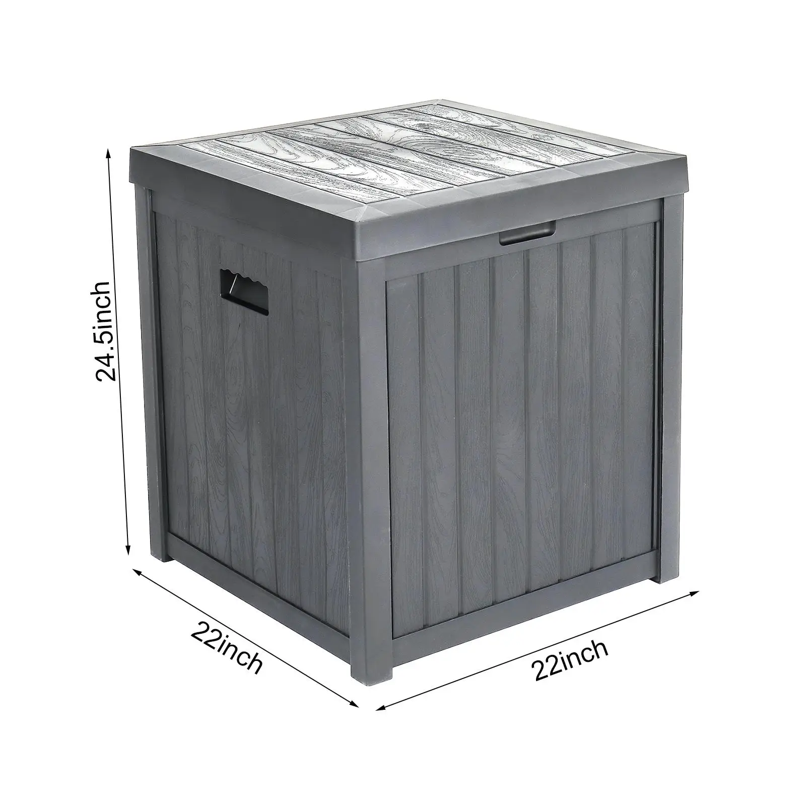 Caja de cubierta de almacenamiento de plástico para exteriores de 195L, cofre impermeable con cerradura para herramientas, cojines y juguetes, organizador de jardín