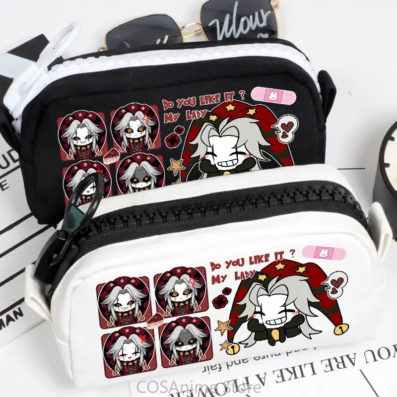 

Anime Game Pierrot Cosplay Cartoon Kawaii Cosplay Canvas Flip Pen Bag Pencil Case Stationery Gifts Fans