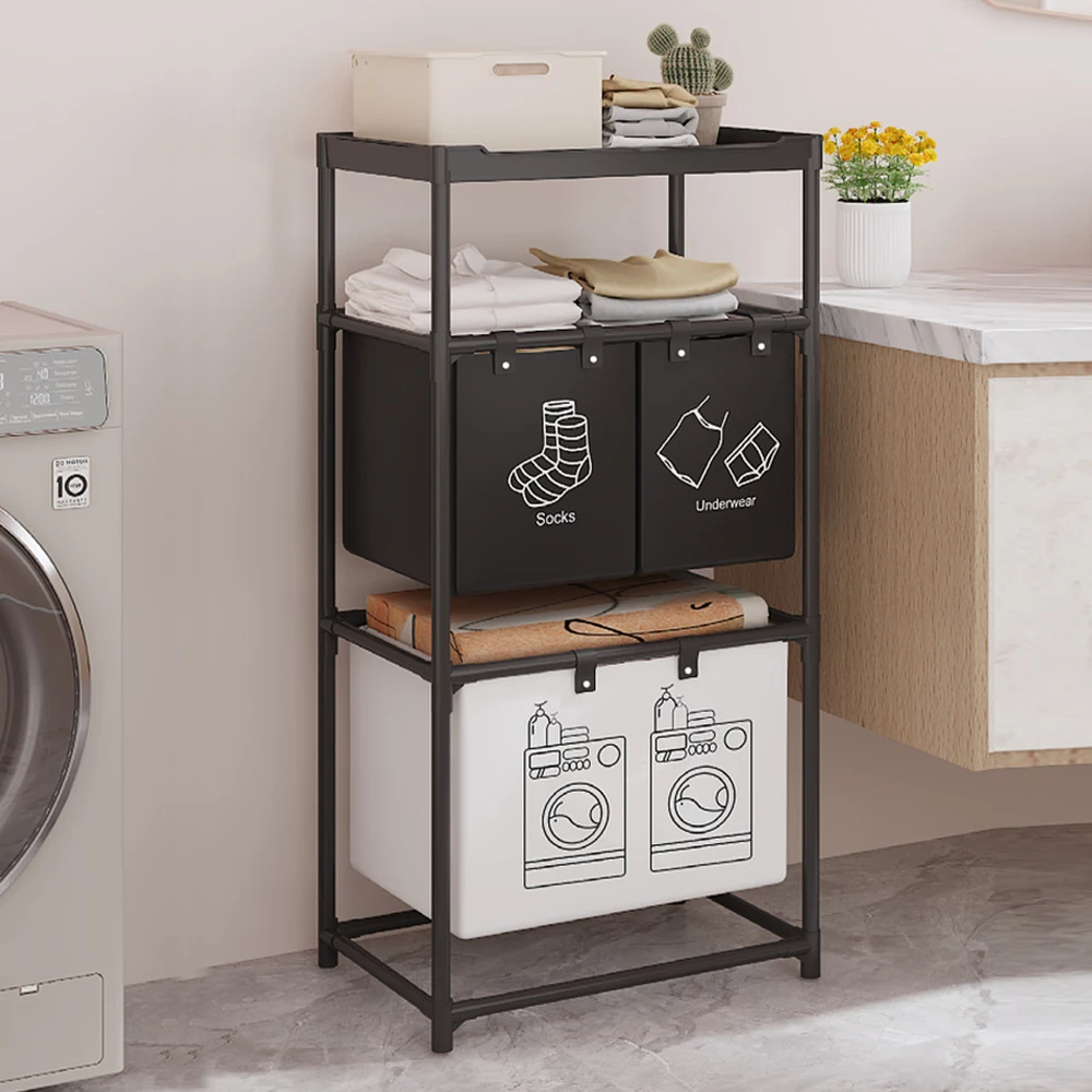 

Корзина для белья с 2 ярусами, полка для хранения, отдельно стоящий органайзер, сортировщик для белья с 4 контейнерами большой вместимости, верхняя полка