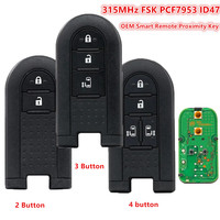 Keyecu OEM Smart Remote Proximity Key 315MHz FSK PCF7953 ID47 2BTN/3BTN/4BTN for Daihatsu Terios LA600S Passo Tanto Custom Roomy