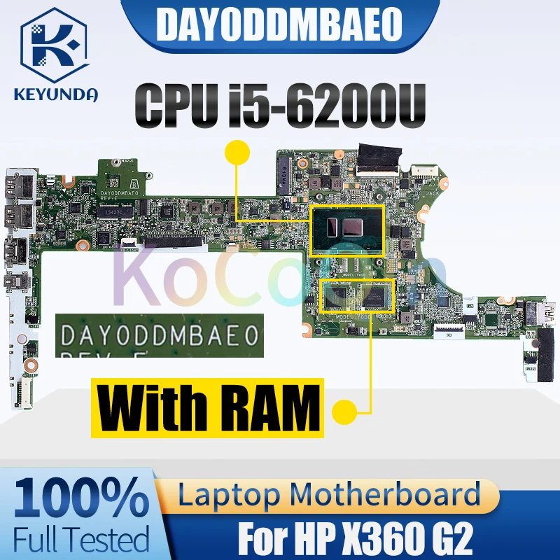 For HP Spectre X360 G2 Notebook Mainboard DAY0DDMBAE0 SR2EY i5-6200U With RAM Laptop Motherboard Full Tested