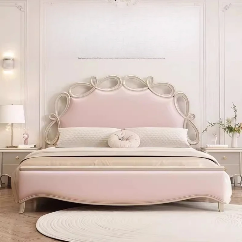 Girls Massage Bed Castle Nordic Sleeping Princess Safe European Bed Simple Beauty Design Luxury Wooden Beliche Hotel Furniture