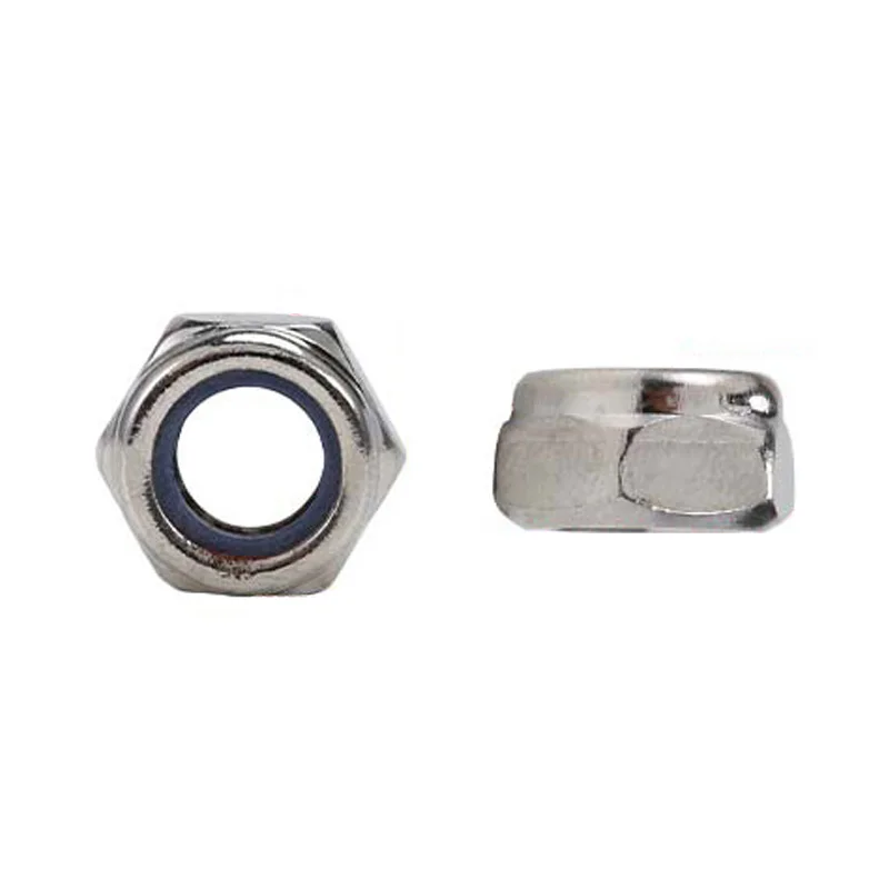 10/20/30/50Pcs Carbon Steel Nickel Plated Nylon Insert Self-Locking Nut M2 M2.5 M3 M4 M5 M6 M8 Hexagon Anti-Loosening Lock Nut