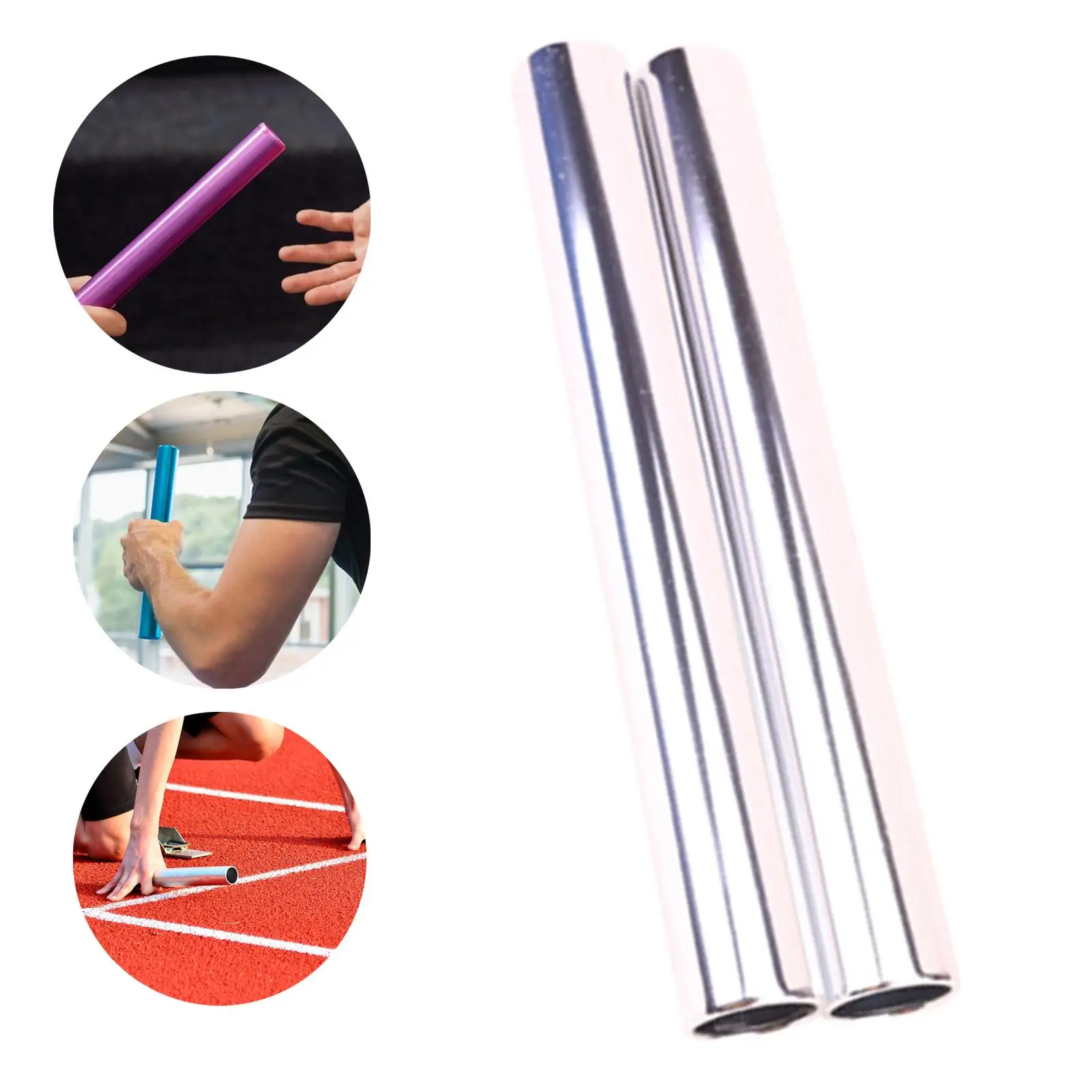 2x Aluminum Alloy Relay Sticks Running Sticks Non Slip Adults Team 29 cm Length Portable Impact Resistant Running Race Sticks