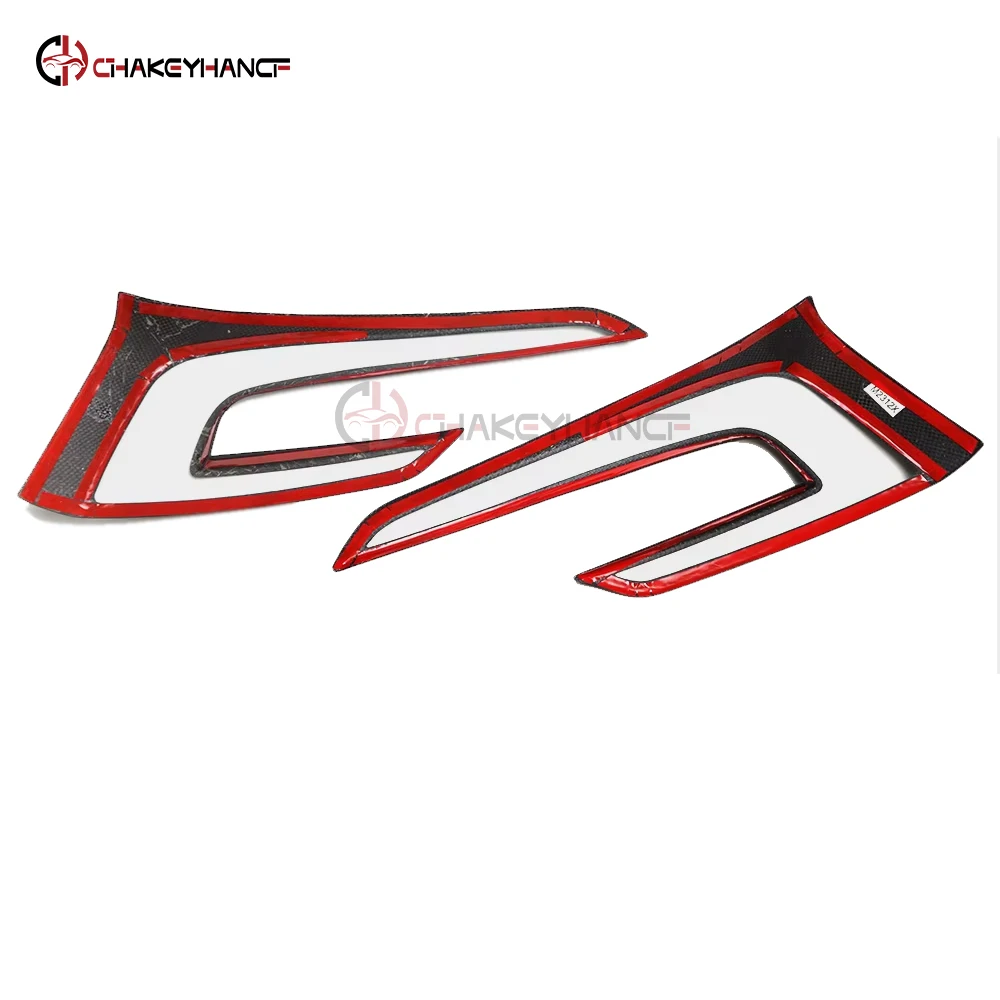 ألياف الكربون الحقيقية الخلفية سيارة الضوء الخلفي غطاء إطاري ملصقات الكسوة اكسسوارات السيارات الخارجية ل 2024 تسلا نموذج جديد 3 هايلاند #6