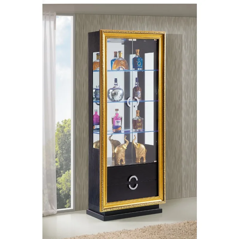 Leuchtdioden-Vitrine aus Glas und Schrank für Zuhause – Schlafzimmer, Nachttisch, Wohnzimmer, Weinschrank und Esszimmer, einfache Kunst
