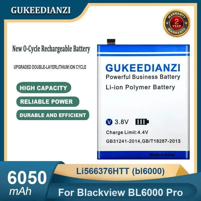 

Аккумулятор для мобильного телефона Li566376HTT (bl6000) высокой емкости 6050 мАч для Blackview BL6000 Pro
