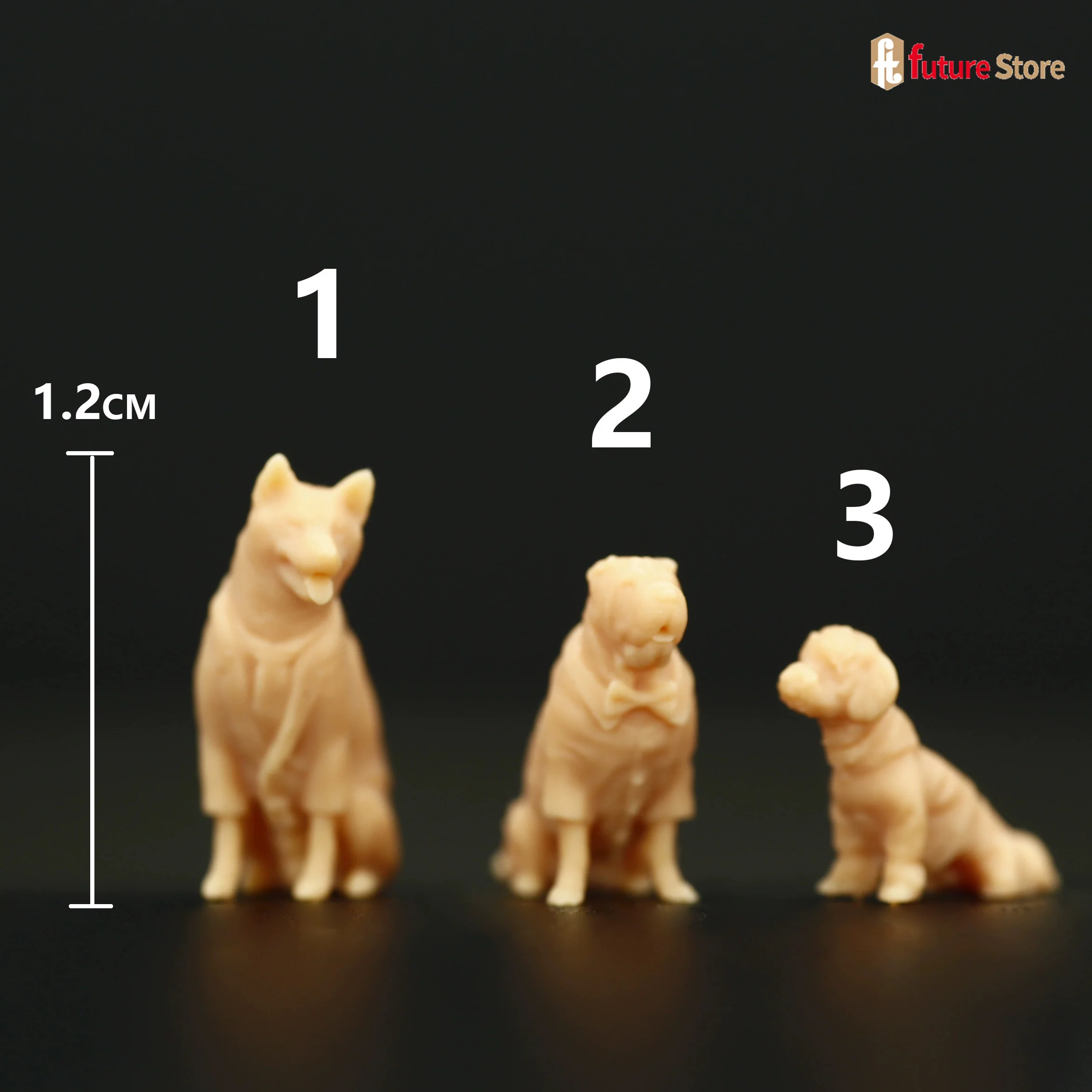 

A371 3DPrint 1/64 1/43 1/87 Trendy Dog Pet Figure Miniatures Diorama Creative Mini Doll Scene Props Figurine Model Crafts Decor