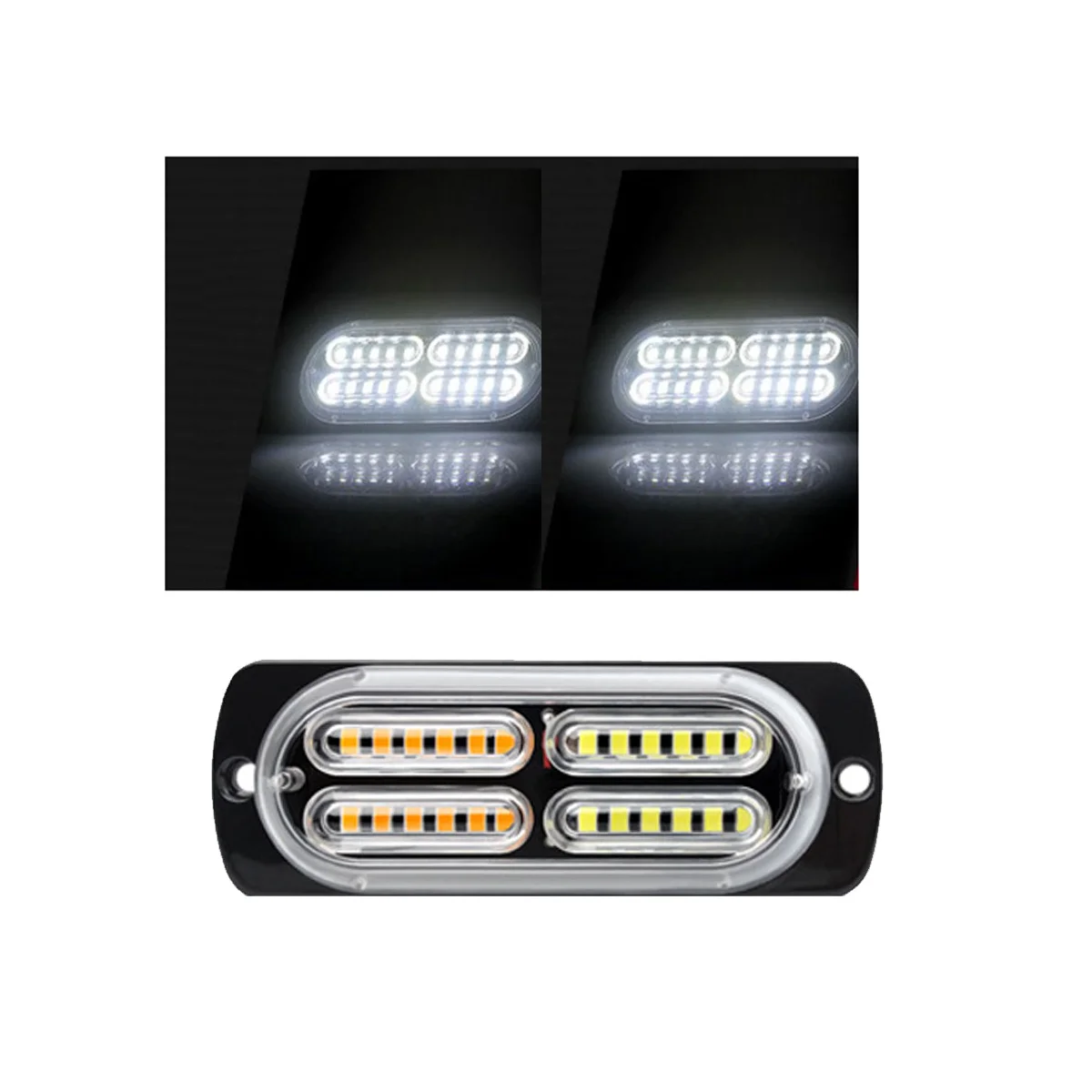 1 Tow 8 in Warning Lights Strobe Side Lights Grille Lights White