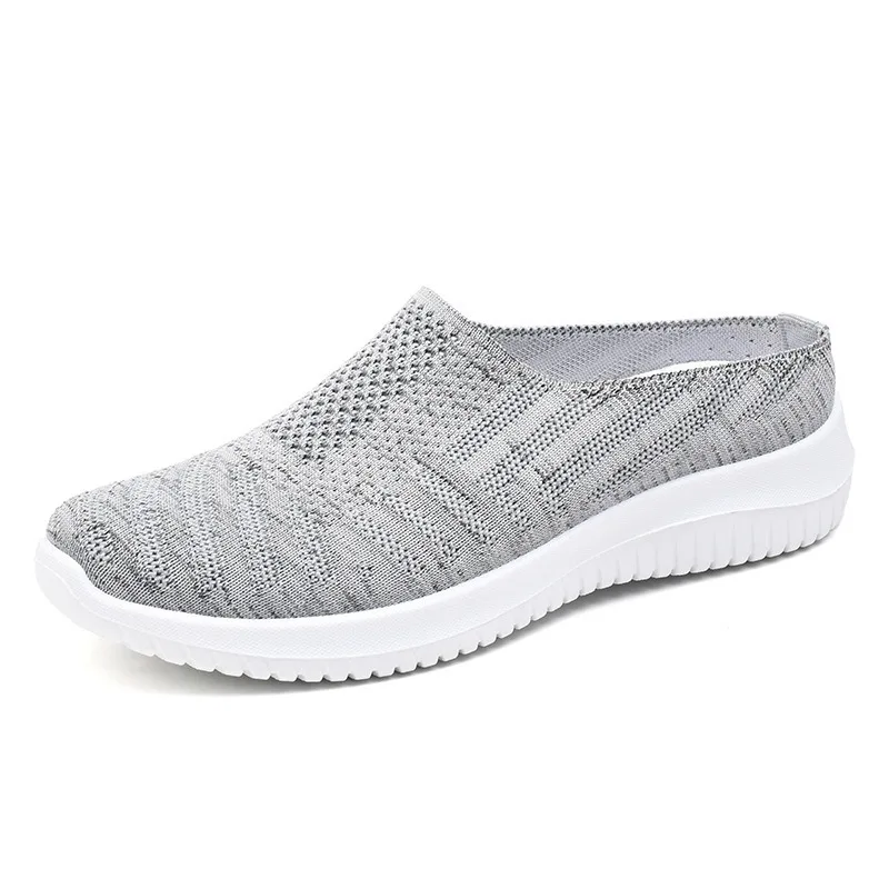 Women Mesh Half Slippers Summer New Fashion Breathable Mesh Soft Bottom Anti Slip Casual Lightweight Comfortable Slippers