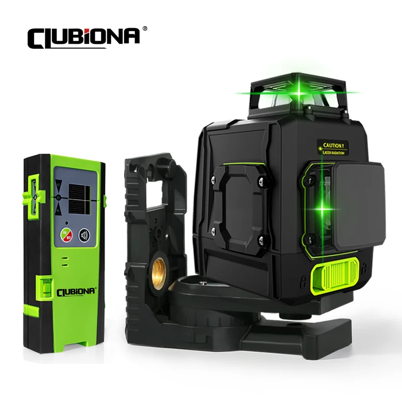 CLUBIONA MD08G diodo Laser tedesco livello Laser verde 3D autolivellante con 2x360 batteria al litio da 8 linee 5200mah funzionante separata