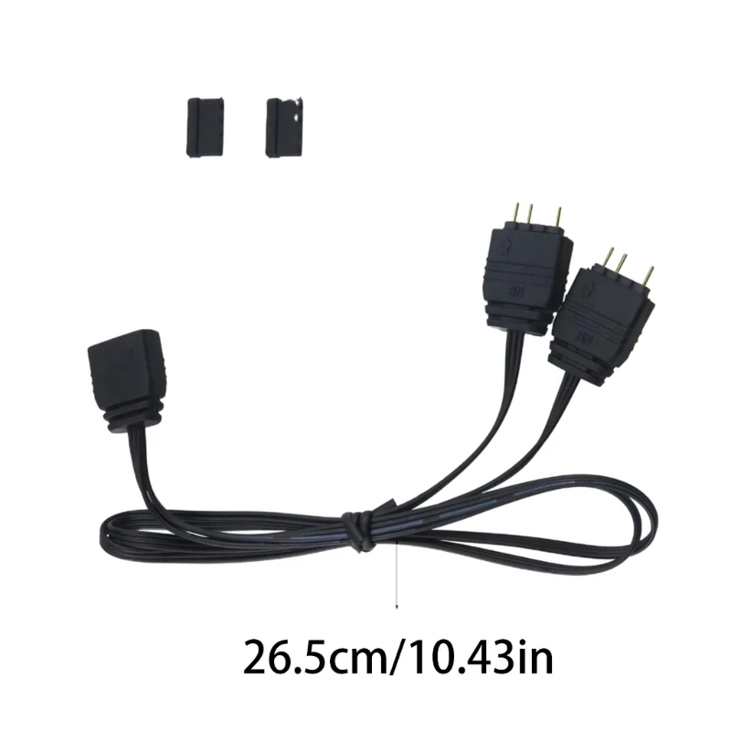 High Quality ARGB 5V 3Pin Extension Cable Adapter 1 to 2 Cooling Fan HUB Splitter Connector for MSI ASRock Motherboard