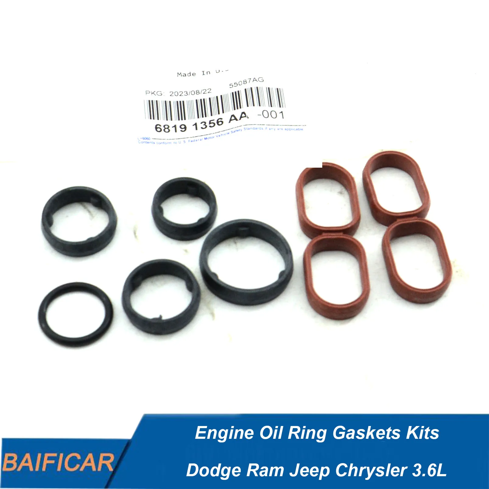 Baificar Brand New Engine Oil Cooler Filter Ring Gaskets Kits O-Ring 68191356AA For Dodge Ram Jeep Chrysler 3.6L