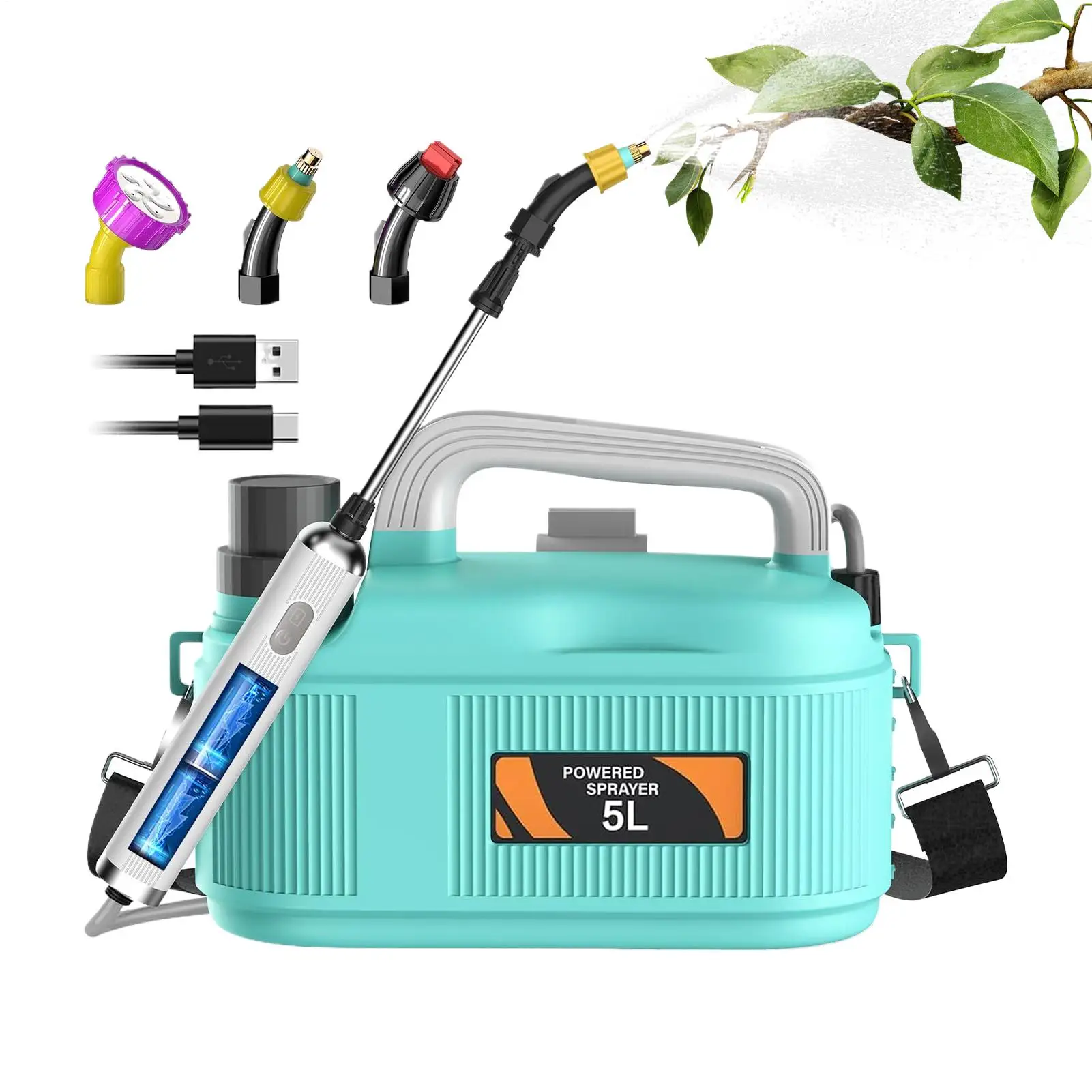 

Electric Sprayer Battery Powered Landscape Sprayer Portable Yard Sprayer Adjustable Fertilizing Sprinkler for Farms Orchard