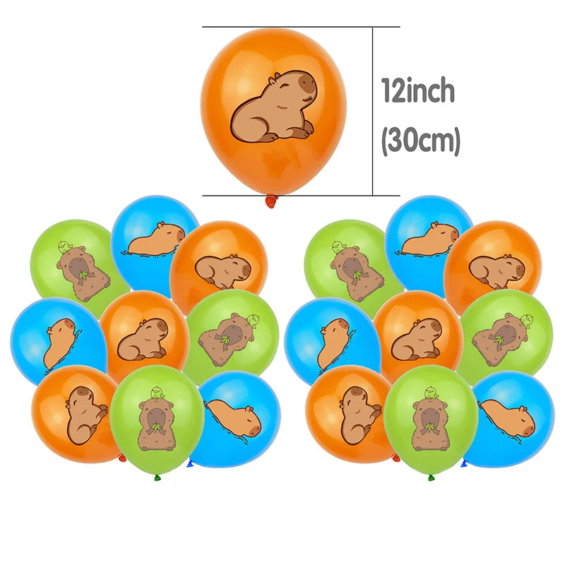 10/30/50PCS Capybara Birthday Balloon Party Decorations Orange Blue Green Latex Balloon Kids Theme Wedding Birthday Baby Shower