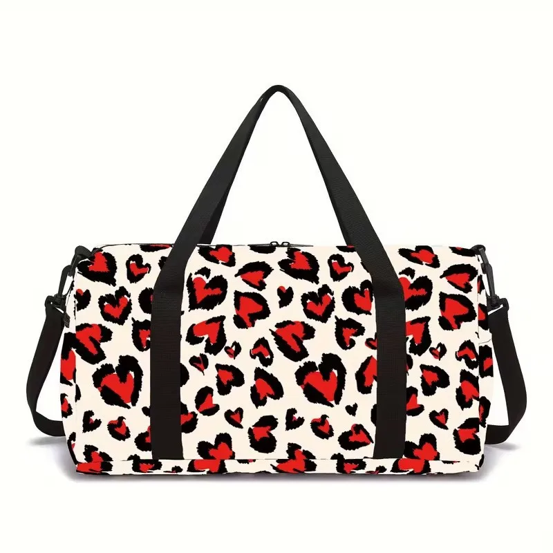 Trendy Popular leopard print zebra stripe 3D Printed Travel Bags Barrel Shape Crossbody Bag Outdoor Sports Bags Gym Yoga Bag