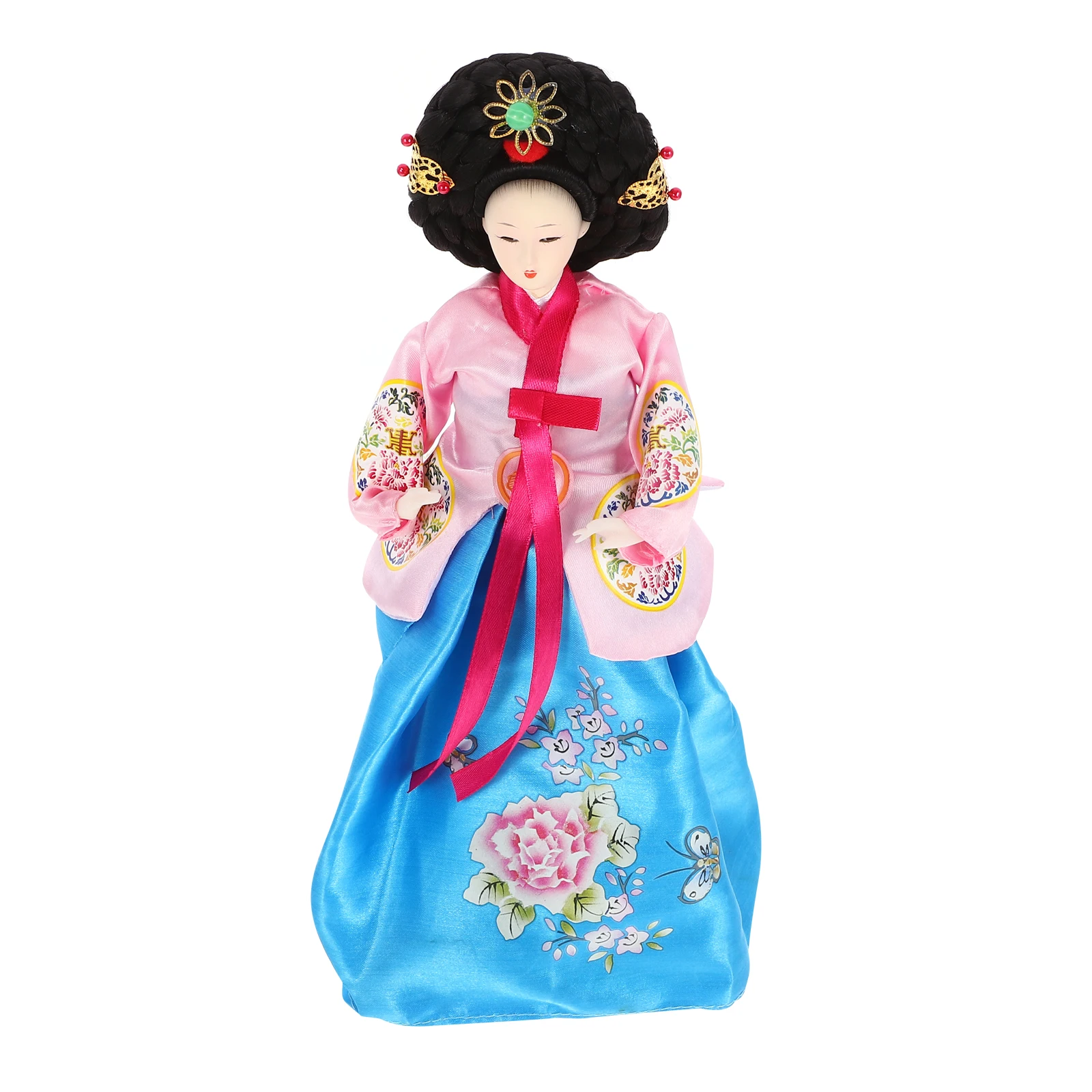 

Korean Folk 12 Inch Drumming Korean Handicraft Hanbok Woman Home Decor Traditional Hanbok Figurine Gift
