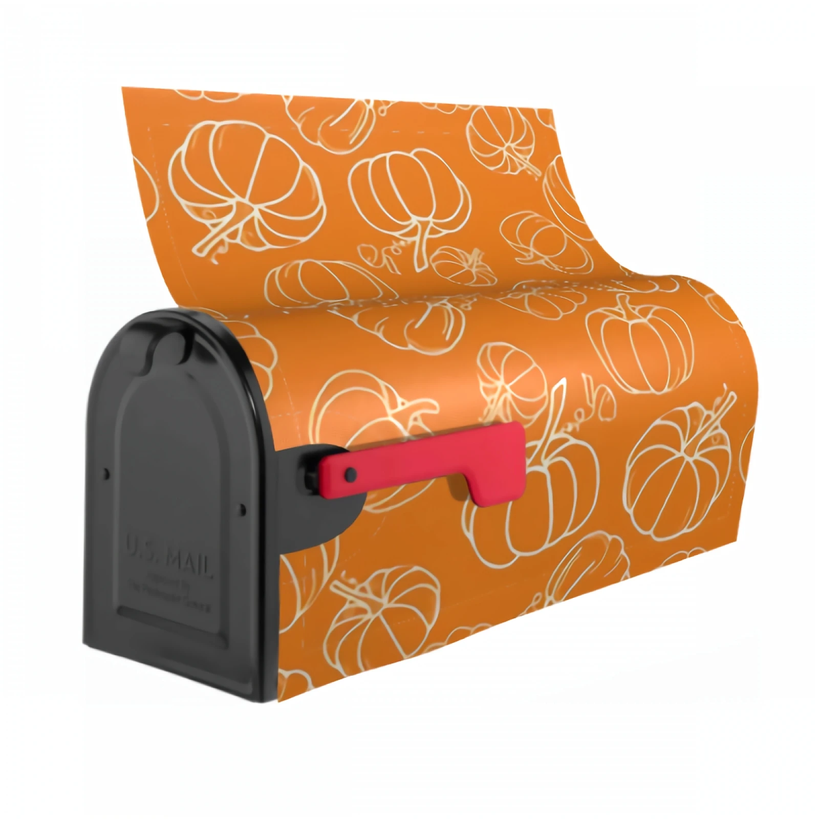 Watercolor Mailbox Covers Magnetic 21x18 Inch Spring Summer Pumpkin Mailbox Wraps Post Letter Box Covers for Garden Yard Home