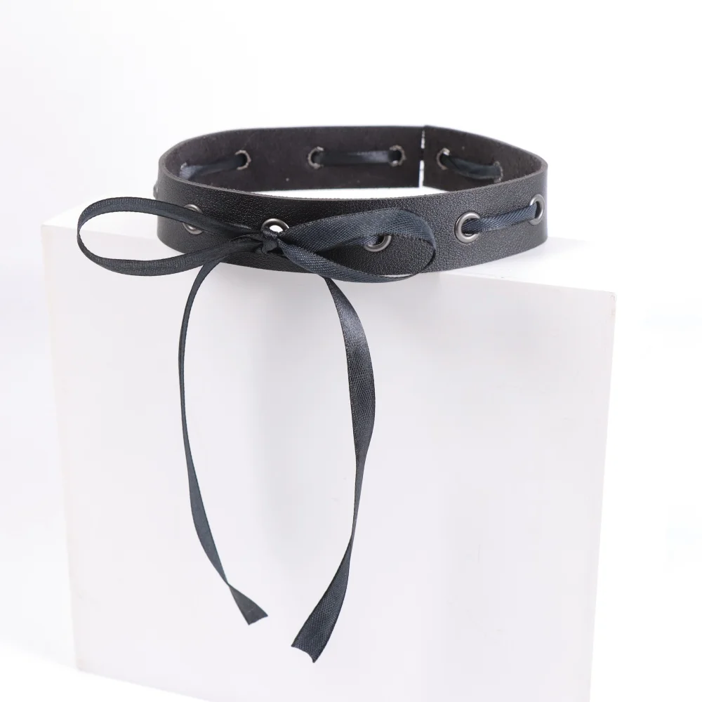 Collier ras du cou en Faux cuir à lacets, Style Harajuku, Sexy, décoration rétro Punk gothique, adapté aux femmes et aux filles, bijoux cadeau